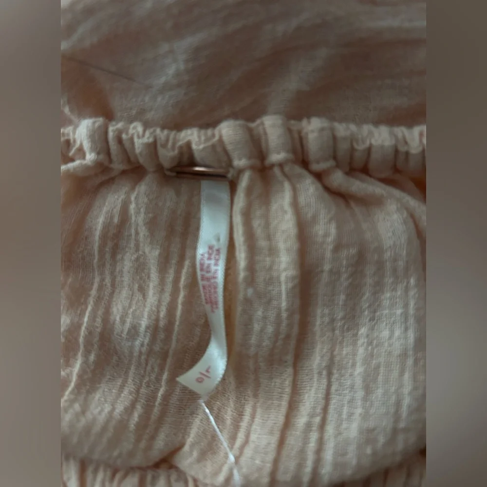 Free People Babydoll Linen Blend Mini Dress Size L Summer Beach